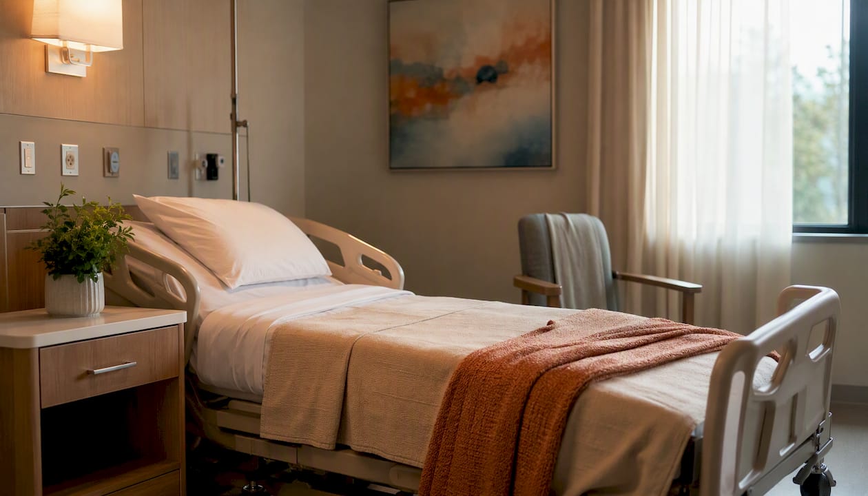 Private psychiatric hospital ward bed